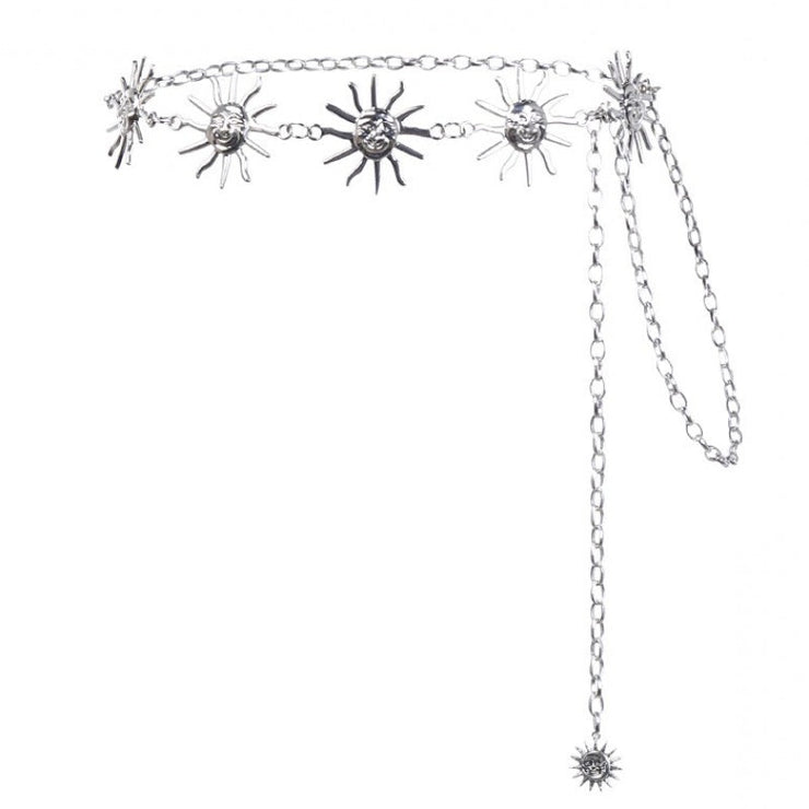 Women's Metal Sun Waist Chain | Sun Pendant Belly Belt Body Chains | Jewelry Accessories for Women and Girls | Women Bohemia Waist Chain  wegodark Silver  