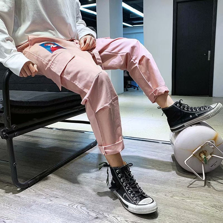 Spring Summer Men's Loose Straight Pants | Middle Waist Loose Slimming Youth Sports Pants | Outdoor Trousers with Pockets | Men Summer Pant  wegodark   