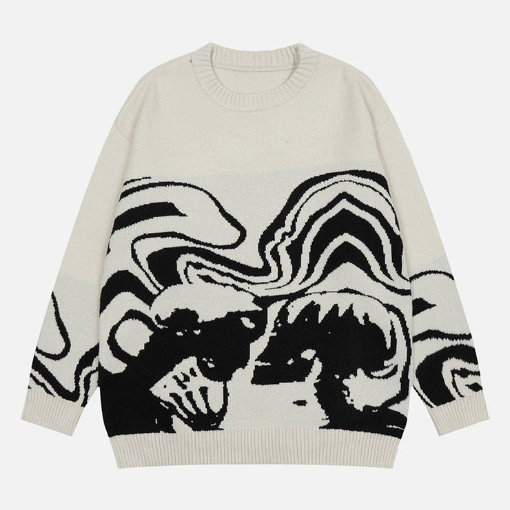 Skull Graphic Knitted Sweater, Y2K Skeleton Knitted Sweater, Gothic Grunge Sweater 07398ADB-FC5E-4CC4-AD00-EB230E779E88 wegodark   