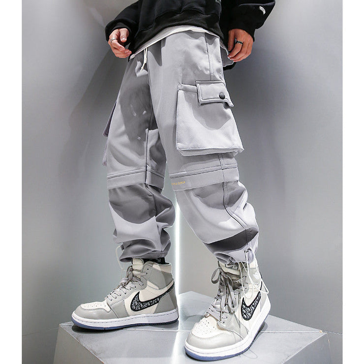Amazon.com: Men's Cargo Pants Capri Pant Elastic Waist Flap Pockets Hip Hop Baggy  Harem Pants Sports Pants Jogging Trousers(Black,M) : Clothing, Shoes &  Jewelry