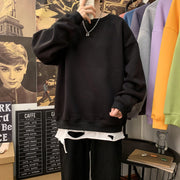 Korean Loose Oversized Style Sweatshirt, Contrast Top  wegodark 3XL Black 