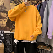 Korean Loose Oversized Style Sweatshirt, Contrast Top  wegodark L Yellow 