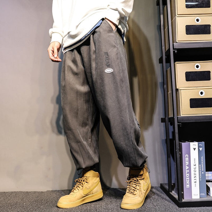 Winter Warm Baggy Casual Joggers Sweatpants, Thick Korean Streetwear Hip Hop Harajuku GreenTrousers Male 0 WeCrafty Grey M 