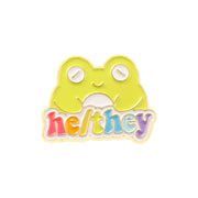 Frog Pronoun Pin They Them She Her He Him Cartoon Brooch Pin,  Cute Lapel Pin Badge Pins for Backpacks Jeans Gift for her Phone Case 1 XZ5357  
