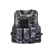 Amphibious Tactical Vest Vest MOLLE Camouflage Multifunction Lightweight Combat Vest CS Chicken Eating Tactical Equipment 1 1 Black Python Pattern Average Size 