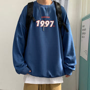 Unisex Y2k 2000s 90s Streetwear Sweatshirts Harajuku 1997 Printed Men Oversized Hoodies Korean Casual Loose Pullover  wegodark L Blue 
