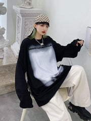 Trendy Sweater Women's Gradient Graffiti Loose Western Style Top  wegodark   