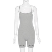 Short jumpsuit with strap embroidery  wegodark L Grey 