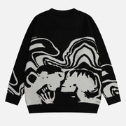 Skull Graphic Knitted Sweater, Y2K Skeleton Knitted Sweater, Gothic Grunge Sweater 07398ADB-FC5E-4CC4-AD00-EB230E779E88 wegodark Black M 