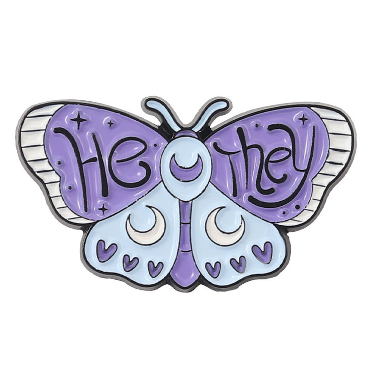 Butterfly He Him She Her They Them Pronoun Enamel Pin Brooch Pin iphone case Love Your Mom XZ6001  