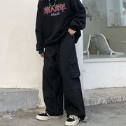 Korean Style Streetwear Pants, Buggy Fit Raver Pants - Cool oversized cargo pants 0 WeCrafty Black M 