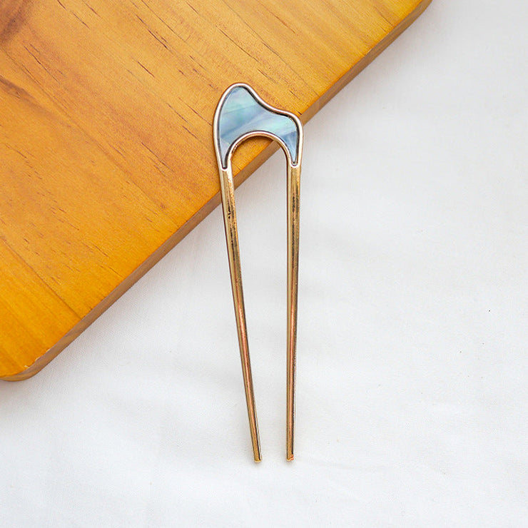 Women's Minimalist Hair Pin,Simple Metal Hairpin, Bun Holder, Candy Color Hair Stick, French U Pin, Hair Clips for Thick Thin Hair, Hair Stick Barrette 0 WeCrafty 3 Style  