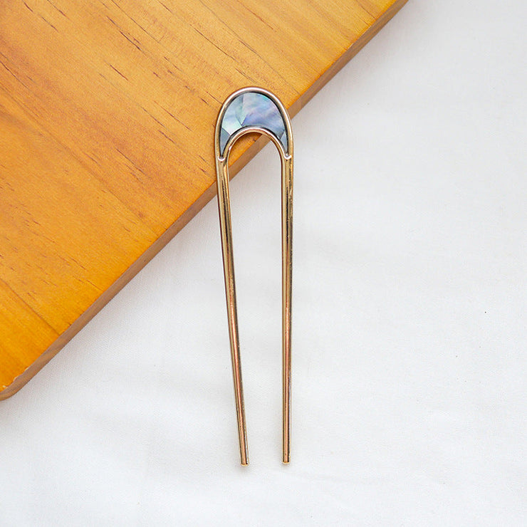 Women's Minimalist Hair Pin,Simple Metal Hairpin, Bun Holder, Candy Color Hair Stick, French U Pin, Hair Clips for Thick Thin Hair, Hair Stick Barrette 0 WeCrafty 4 Style  