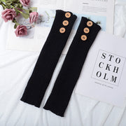 Knitted Warm Daytime Wool Leggings Knee High Socks | Warm Thigh-High Fuzzy Socks | Extra Long Black High Knee Socks | Crochet Socks  wegodark Onesize Black4 