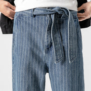 Tabiko Pant - Men's Baggy Streetwear Jeans Striped Oversize Man Denim Pants Casual Spring Harem Pants Men Drawstring Jogger Trousers  wegodark   