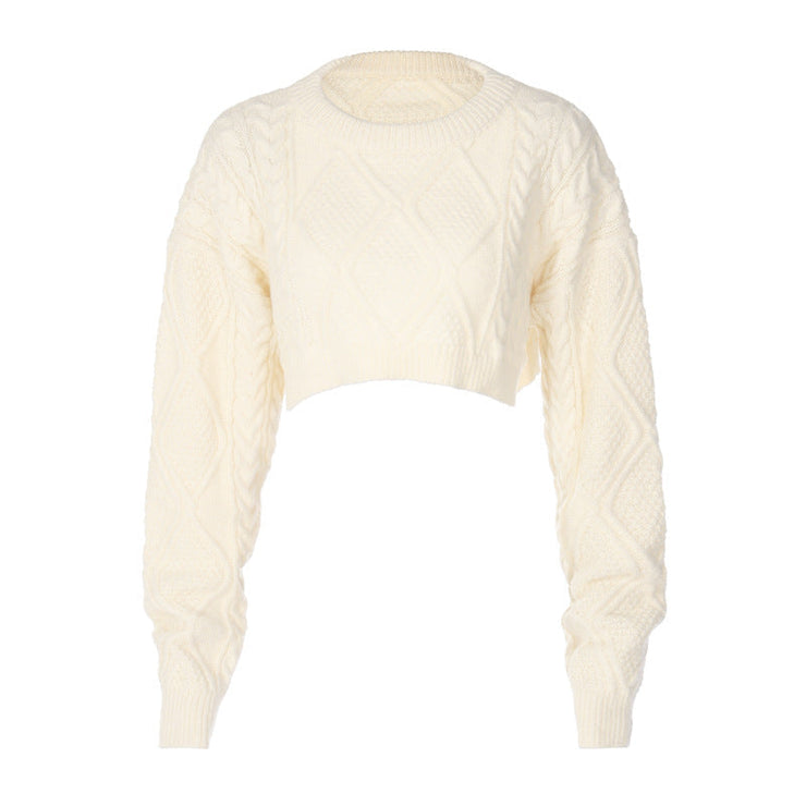 Vintage Cropped Sweater Top Long Sleeve Oversized Sweater - 90s Y2K Crop Top Streetwear Cardigan Ves 0 wegodark   