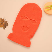 3 Hole Ski Mask, Knitted Full Face Neck Gaiter Beanie Balaclava, Outdoor Sport Warm Full Face Cover  wegodark Orange  