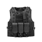 Amphibious Tactical Vest Vest MOLLE Camouflage Multifunction Lightweight Combat Vest CS Chicken Eating Tactical Equipment 1 1 Black Average Size 