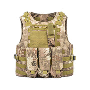 Amphibious Tactical Vest Vest MOLLE Camouflage Multifunction Lightweight Combat Vest CS Chicken Eating Tactical Equipment 1 1 Sand Color Camouflage Average Size 