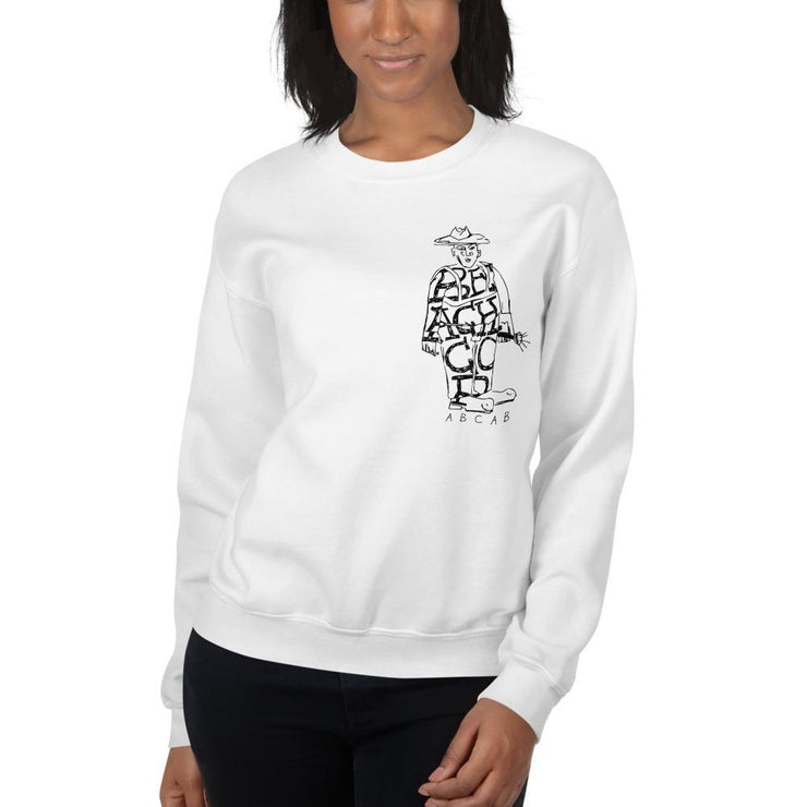 ACAB Unisex Sweatshirt by Tattoo Artist Jean Mou  Love Your Mom  White S 