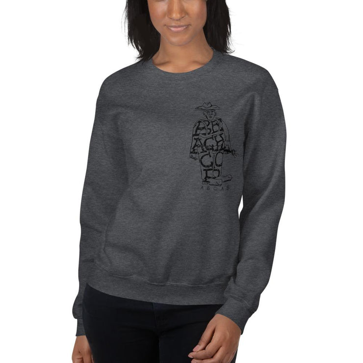 ACAB Unisex Sweatshirt by Tattoo Artist Jean Mou  Love Your Mom  Dark Heather S 