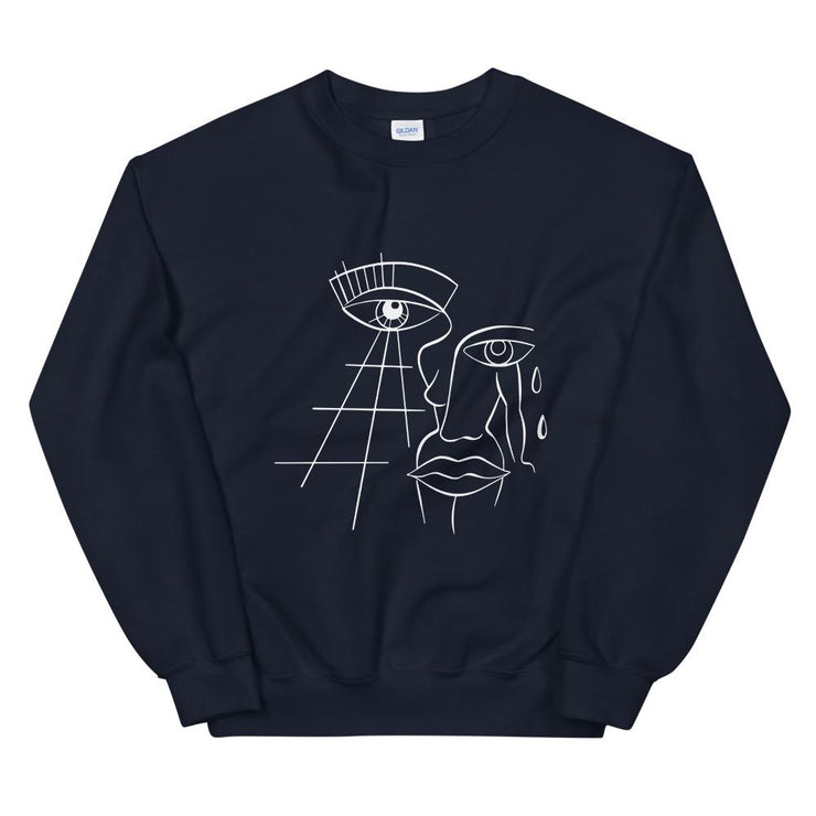 Abstract 2 Unisex Sweatshirt by Tattoo Artist Sophie Lee  Love Your Mom  Navy S 