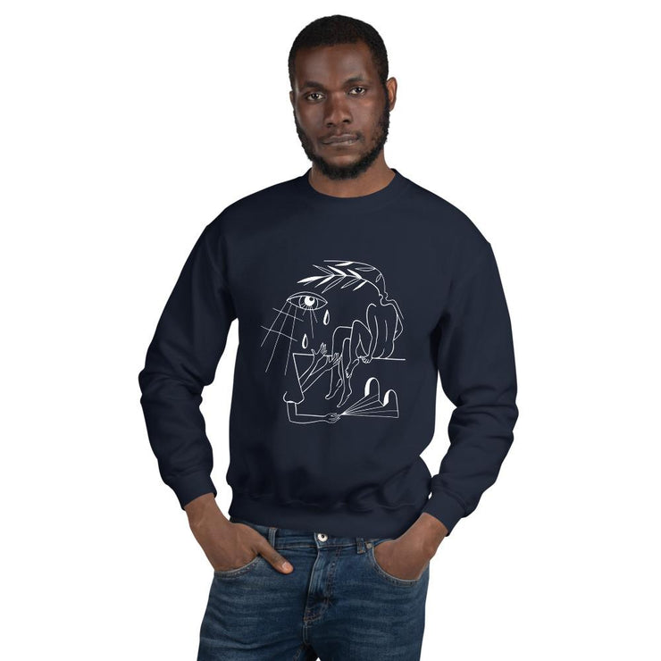 Abstract Unisex Sweatshirt by Tattoo Artist Sophie Lee  Love Your Mom  Navy S 