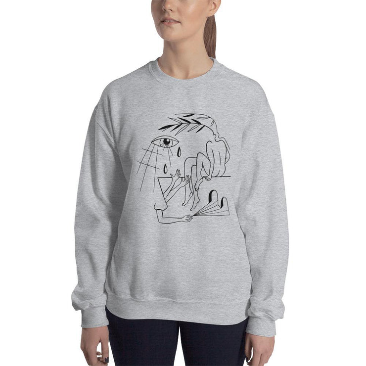 Abstract Unisex Sweatshirt by Tattoo Artist Sophie Lee  Love Your Mom  Sport Grey S 