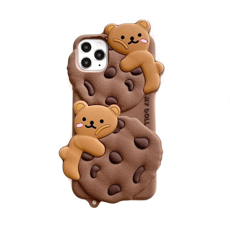 Cookie Chocolate Biscuit Bear Phone Case iphone case Love Your Mom Bear 12pro 