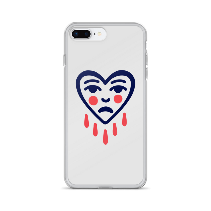 Crying Heart Pixel Tattoo Art iPhone Case by Youthless  Love Your Mom  iPhone 7 Plus/8 Plus  