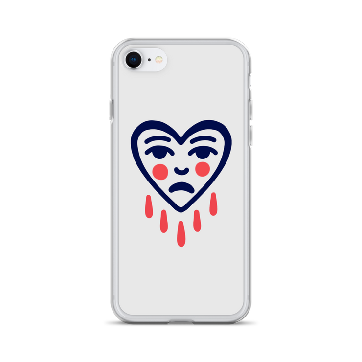 Crying Heart Pixel Tattoo Art iPhone Case by Youthless  Love Your Mom  iPhone 7/8  