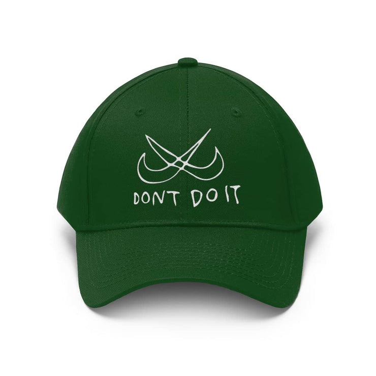 Don't Do It Unisex Twill Hat by Tattoo artist Auto Christ Hats Printify Forest Green One size 