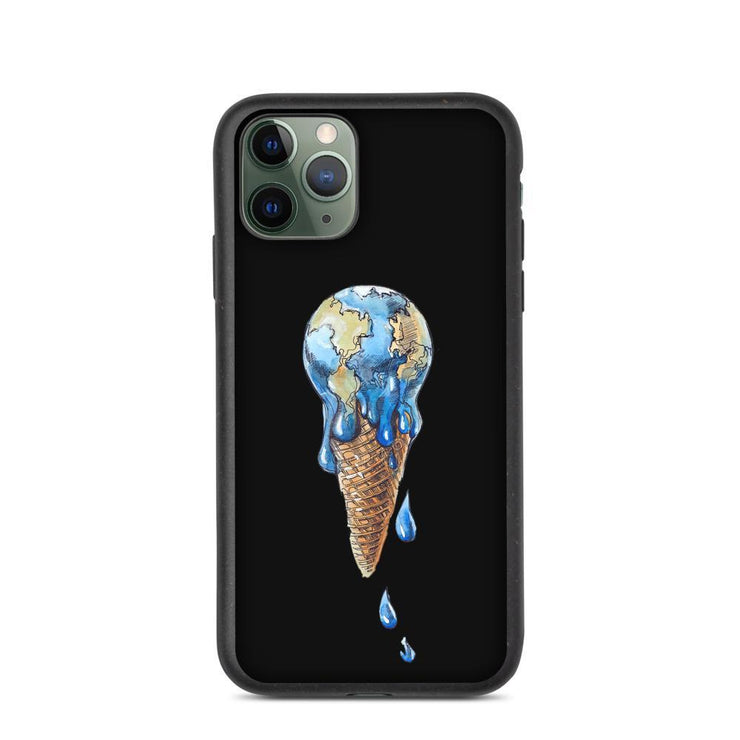 Global Warming Black Biodegradable phone case,Compostable phone case - world ice cream iPhone case  Love Your Mom  iPhone 11 Pro  