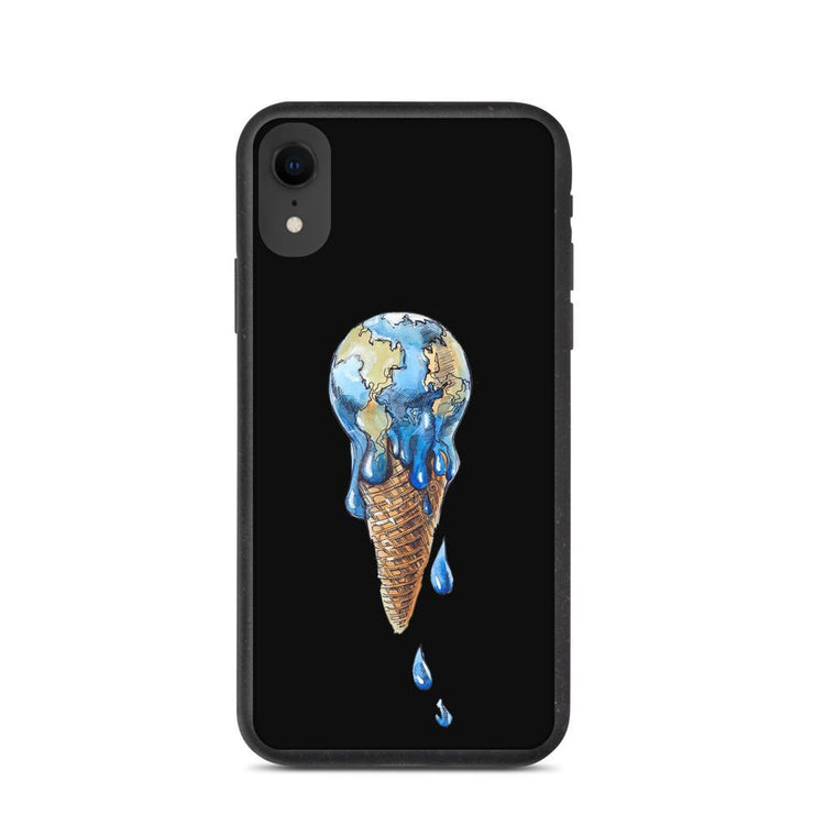 Global Warming Black Biodegradable phone case,Compostable phone case - world ice cream iPhone case  Love Your Mom  iPhone XR  