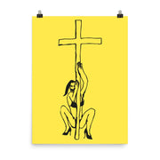 God is a stripper poster by tattoo artist Auto Christ  Love Your Mom  18×24  