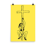 God is a stripper poster by tattoo artist Auto Christ  Love Your Mom  24×36  