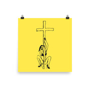 God is a stripper poster by tattoo artist Auto Christ  Love Your Mom  12×12  