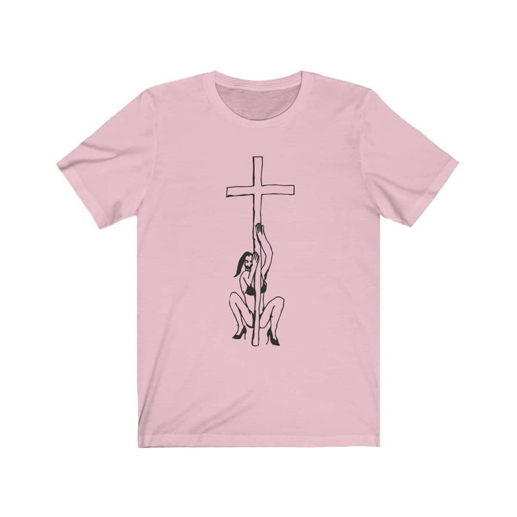 Holy J T-shirt by Tattoo artist Auto Christ T-Shirt Printify Pink XS 