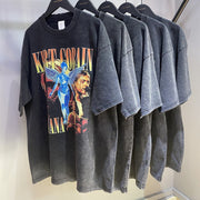 Kurt Cobain Nirvana Vintage Print T-Shirt Oversize Look Graphic Rock Shirt  Love Your Mom   