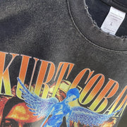 Kurt Cobain Nirvana Vintage Print T-Shirt Oversize Look Graphic Rock Shirt  Love Your Mom   