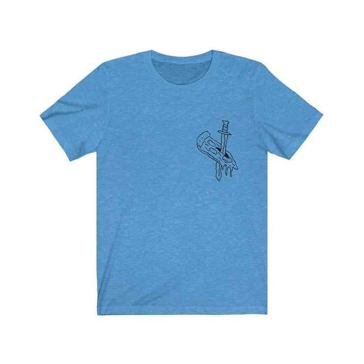Pepperoni front print T-shirt by Tattoo artist Auto Christ T-Shirt Printify Heather Columbia Blue XS 