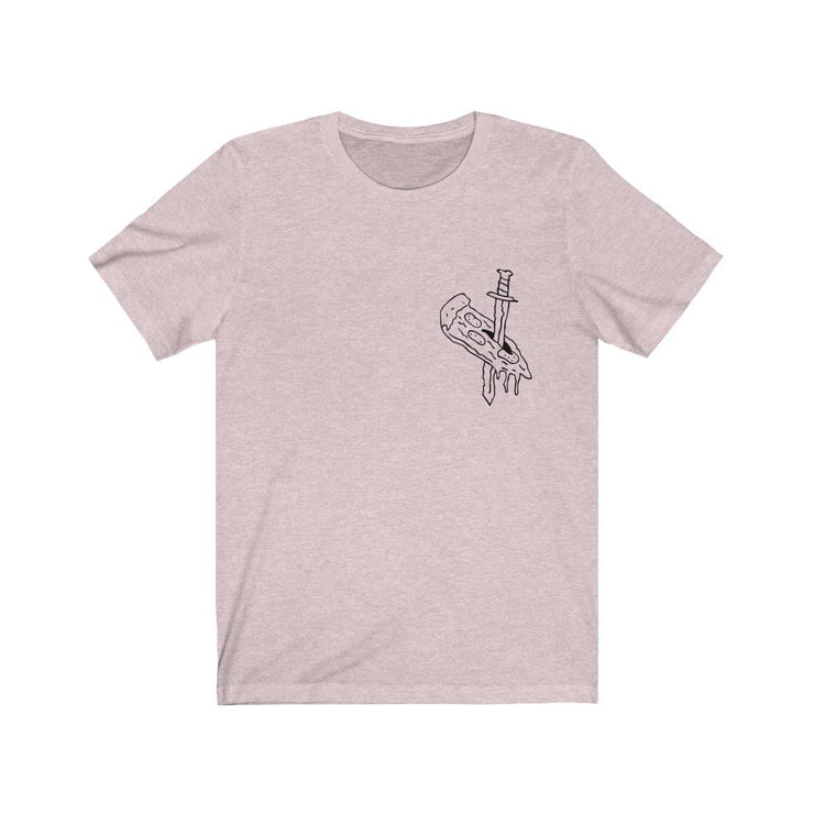 Pepperoni front print T-shirt by Tattoo artist Auto Christ T-Shirt Printify Heather Peach XS 