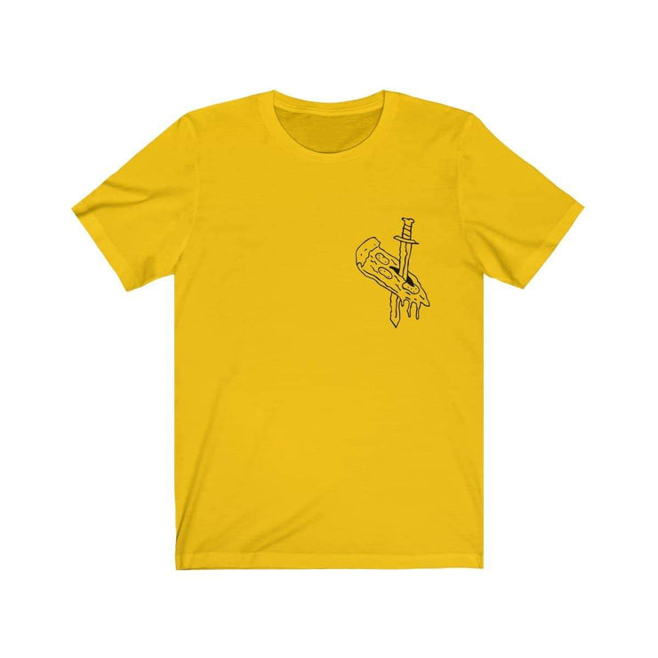 Pepperoni front print T-shirt by Tattoo artist Auto Christ T-Shirt Printify Maize Yellow XS 