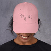 Pink Rabbits Love Dad hat  Love Your Mom    