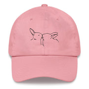 Pink Rabbits Love Dad hat  Love Your Mom  Pink  