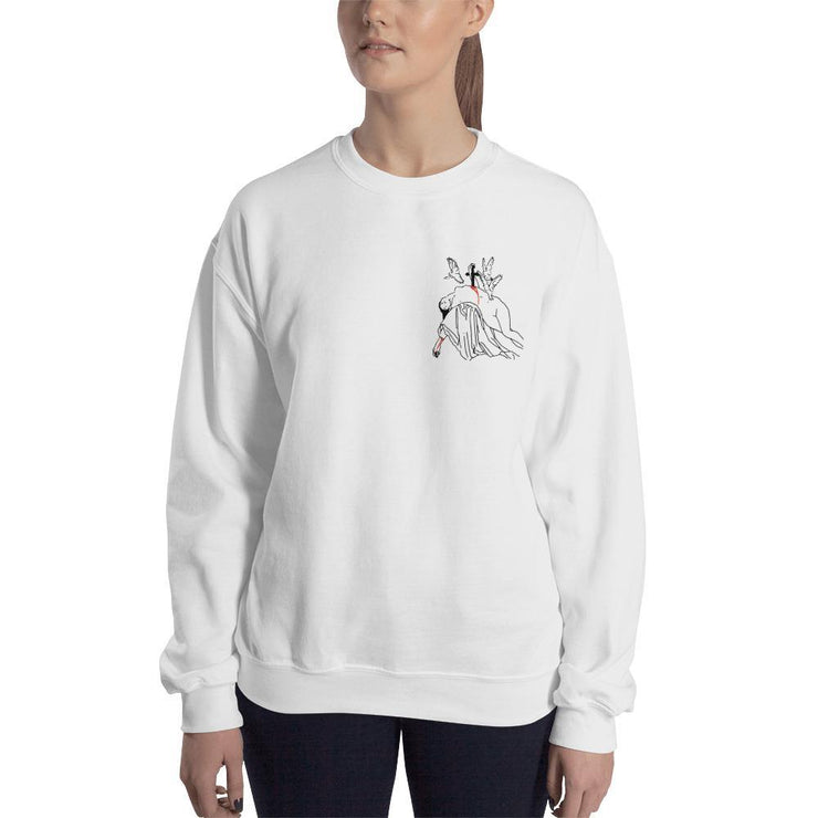 Renaissance Unisex Sweatshirt by Tattoo Artists Tamar Bar  Love Your Mom  White S 
