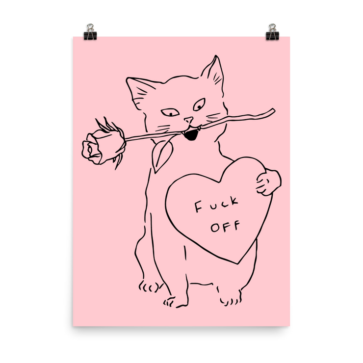 Rude Cat Poster by Tattoo Artists Tamar Bar  Love Your Mom  18×24  