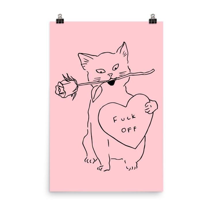 Rude Cat Poster by Tattoo Artists Tamar Bar  Love Your Mom  24×36  