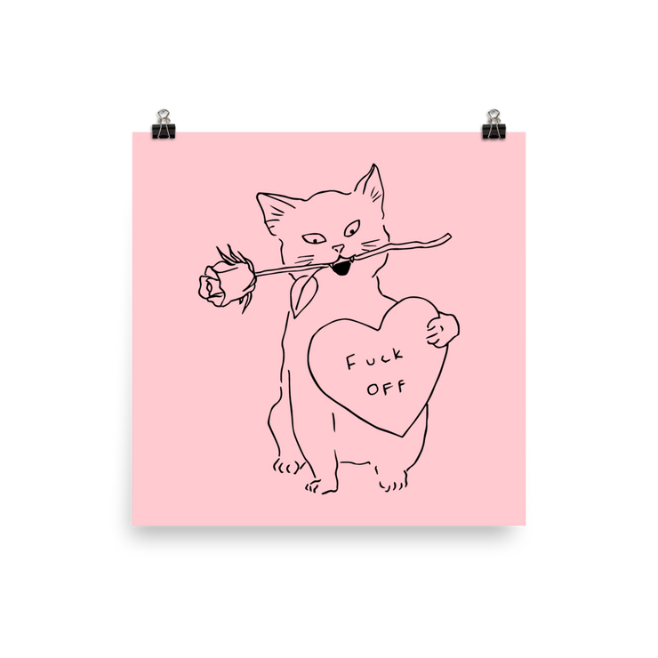 Rude Cat Poster by Tattoo Artists Tamar Bar  Love Your Mom  12×12  