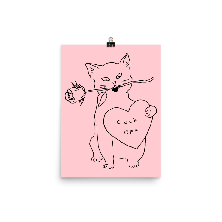 Rude Cat Poster by Tattoo Artists Tamar Bar  Love Your Mom  12×16  